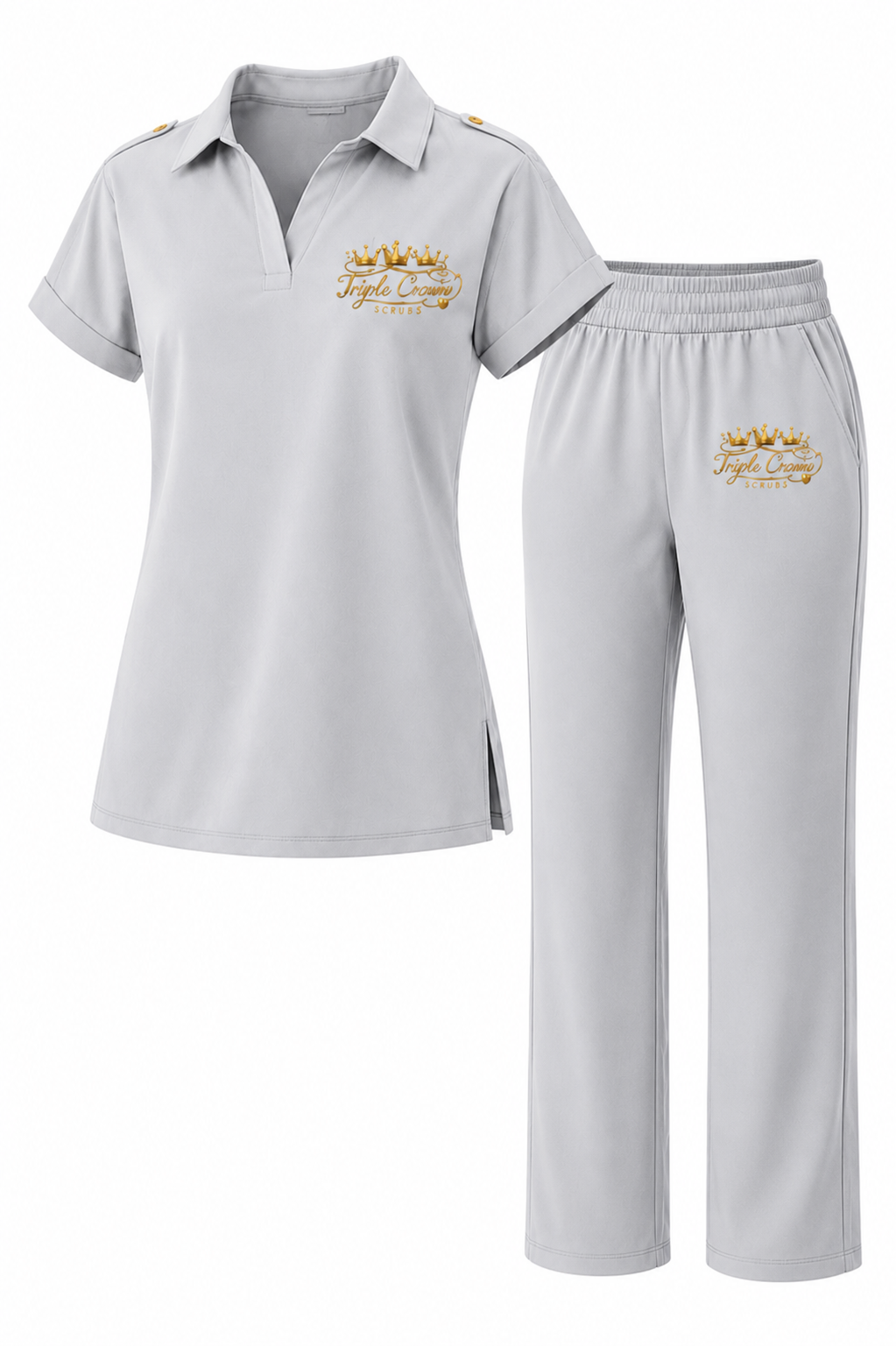 In the Moment Comfort Scrub Set - Light Grey