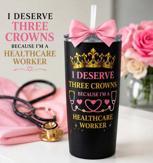 Cutie On Duty Stainless Steel Tumbler pink bow