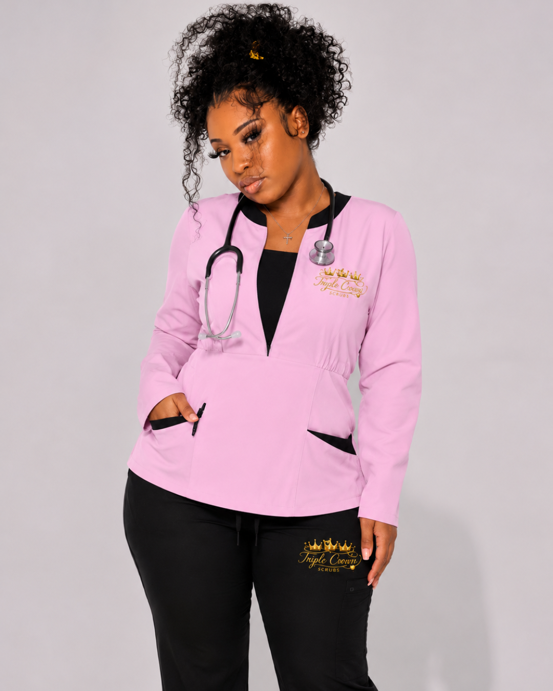 Essential Blush Scrub Set - Pink
