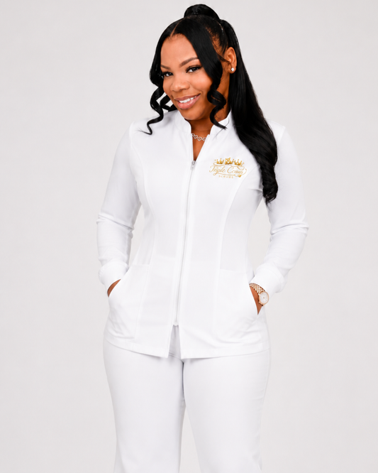 Snow White scrub Jacket - White