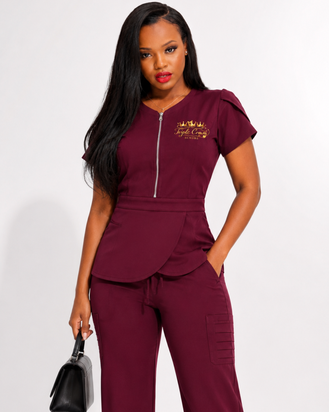 Wine With Me 2 Piece Scrub Set - Wine