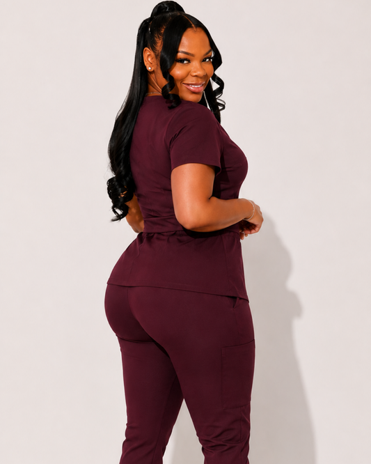 Wine With Me 2 Piece Scrub Set - Wine