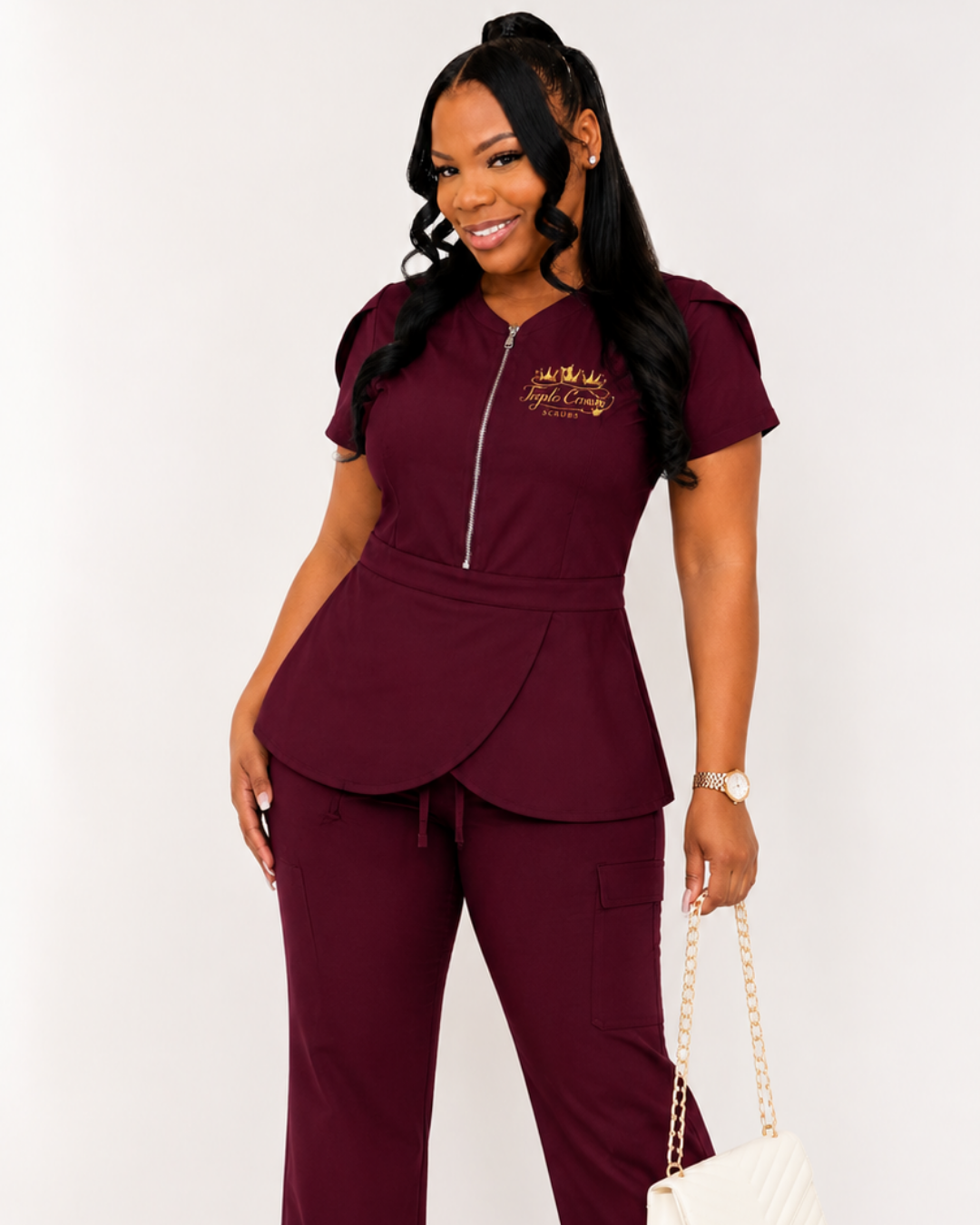 Wine With Me 2 Piece Scrub Set - Wine